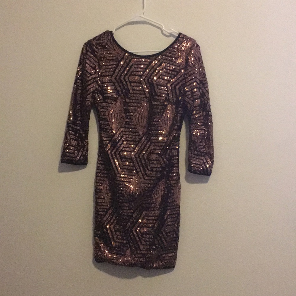 Black and Gold Sparkly Dress
